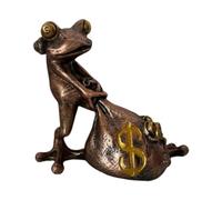 Fenteer Figurine grenouille, décoration pour la maison, le jardin, le salon ou le bureau. Statuette animale en résine, cadeau, Rouge Cuivré