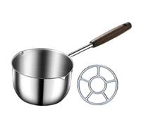 Fenteer Hot Cuisson Polyvalent En Acier Inoxydable et Bois Poignée Confortable Becs Verseurs pour Fondre Beurre et Chocolat Adapté à La Prépara, 300 Ml