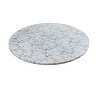 Fenteer Nappe ronde, motif marbre blanc, protection de table, bord élastique, résistante à l'huile, pour table de terrasse, 100 à 110 cm