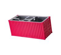 Fenteer Organiseur de Bureau avec Porte-stylos, Boîte à Crayons et Porte-cartes de Visite, Plusieurs Compartiments, En Polypropylène (PP), Aspect élégant, Rose Rouge