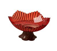 Fenteer Plateau à Fruits sur Pied Décoratif et Polyvalent, Idéal pour Le Bureau, Les Fêtes, La Salle à Manger Ou La Cuisine. Parfait Comme Cadeau Ou pour Tout, Rouge Clair