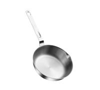 Fenteer Poêle à Frire Ronde en Acier Inoxydable avec Long Manche Poêle à œufs Poêle à Steak Frit pour cuisinière à Induction, 14cm