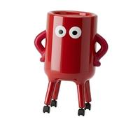 Fenteer Poubelle de Cuisine à Roulettes, Poubelle Multifonctionnelle, Corbeille à Déchets Moderne pour Toilettes de Dortoir, Usage Domestique, Rouge