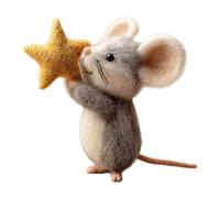 Fenteer Souris en feutre faites main avec étoile, figurine miniature décorative en forme de souris, charmante statue pour vitrine, Style B