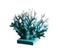 Fenteer Statue de Corail en résine, décoration Nautique réaliste pour Table ou Meuble de Rangement, Bleu 18cmx15cm