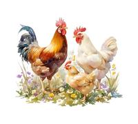 Fenteer Sticker Mural Coq et Poulet, Décoration Murale pour Cuisine et Toilettes