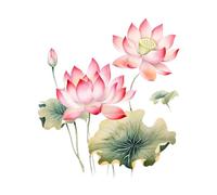Fenteer Sticker Mural Lotus, Design Floral Moderne, Embellissement Murale pour Salon et Cuisine, b