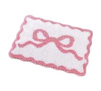 Fenteer Tapis de Douche, Tapis de Bain, Tapis de Toilette Absorbant et Lavable, Modèle Antidérapant, Rose, S