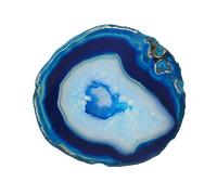 Fenteer Tranche de Géode d'Agate Naturelle - Bleu Marin