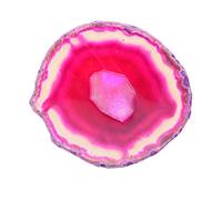 Fenteer Tranche de Géode d'Agate Naturelle - Fuschia