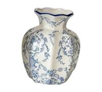 Fenteer Vase en Céramique Bleu et Blanc pour Fleurs Art Déco Unique Centre de Table Décoration Florale Élégante pour Salon Bureau et Étagère, Bégonia 8cmx15cm