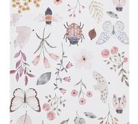 FENTIS Fleurs Roses Peel and Stick Papier Peint Vintage Auto-Adhésif Papier Contact Amovible Enveloppe en Vinyle Rouleau pour Cuisine Chambre Autocollant Mural pour Salle de Bain Armoire 44,5x1000cm