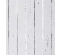 FENTIS Papier Peint Blanc Auto-Adhésif en Bois à Rayures en Bois Fond D'écran Peel and Stick Wallpaper Contact en Bois Blanc Papier Peint Amovible Pour Cuisine de Salon 44.5x1000cm