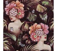 FENTIS Papier Peint Floral Vert Papier Peint Autocollant Peel and Stick Wallpaper Photo Revêtement Vinyle Lavable Autocollant Mural Rouleau pour Chambre à Coucher Salon Couloir 44,5x300cm