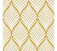 FENTIS Rayure D'or Papier Peint Autocollant Peler et Coller Papier de Contact Film Vinyle Style Moderne Amovible Imperméable Sticker Mural Rouleau pour Cuisine Salle de Bain 44.5x1000cm