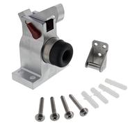 FEPS Butée de porte FE-TS001 - En aluminium - Argenté - Avec crochet de fixation et matériel de fixation