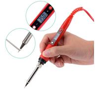 Fer à souder - 80 W - Écran LCD - Température réglable - Chauffage rapide - Poignée isolante - Jeu de pannes - Pour circuits imprimés - Prise européenne