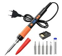 Fer à Souder Étain 90W, Kit Fer à Soudure 8-en-1 avec Température Réglable | Kit Soudure Électronique Précision 220V Écran LED, 5 Pointes Support et Fil à Souder