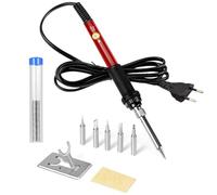 Fer à Souder Kit, Kit Fers à Braser, 60W Kit de Soudure, 9 en 1 Kit Fer à Souder Electronique Fer à Souder de Précision pour la Soudure et les Réparations de Bricolage (Rouge)