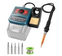 Fer à souder sans fil compatible avec batterie Makita 18 V, kit de fer à souder 100 W, fer à souder haute performance avec 5 pointes à souder, affichage numérique de la température et réglage précis