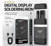 Fer à souder sans fil JCD Portable 180-450 ° Kit de soudage USB-5134 avec batterie intégrée à température réglable et 3 embouts BLANC