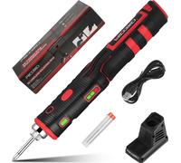 Fer à souder sans fil - Kit - 11 W - Batterie 1800 mAh - jusqu'à 480 °C - Éclairage LED - Chauffage rapide - Avec support et pannes - Gris