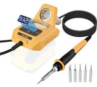 Fer à souder sans fil pour Dewalt 18V, 60W, avec écran LCD, livré avec 5 embouts
