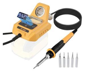 Fer à souder sans fil pour Dewalt 18V, 60W, avec écran LCD, livré avec 5 embouts