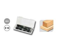 Lot de 10 fers de rabot réversibles K30 82x5.5x1.1 mm pour bois - LEMAN - 142.782.10