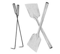 Fer Ensemble D’outils 4 Pièces avec Pelle et Tisonnier | Rangement Mural Pratique, Pinces à Bûches, Crochet Utile, Finition Argentée Résistante à Rouille pour Foyer Intérieur
