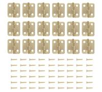 Fer Mini Charnière à Coins Arrondis 40 Pièces pour Boîte | Rotation 270 Degrés, Usage DIY et Artisanat, Finition Rétro, Couleur Or, pour Coffrets, Tiroirs, Assemblage