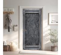 Fer Poster De Porte Trompe L'oeil, Industriel Auto-Adhésif Sticker Mural, pour Chambre Salon Cuisine, Gris Stickers Autocollants de Porte 85x215 cm