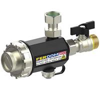 FERDOM FD090 Filtre Magnétique Chauffage Central, Compact. Avec séparateur de boues non magnétique. Pour Chaudière Murale -Divers Types. Aimant 9000Gs, Filtre À Mailles 1000Mic. 4 positions d'instal.