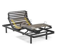 Ferlex - Sommier articulé électrique 90x200 | Structure métallique Robuste | Ergonomique | 12 Lattes Doubles avec réglage