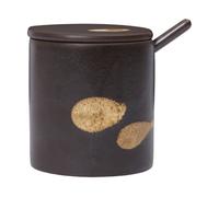Ferm Living Boîte avec cuillère Koyo Dark brown-buff
