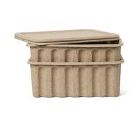 Ferm Living Boîte de rangement Ferm papier avec couvercle Lot de 2 Marron