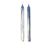 Ferm Living Bougie stéarine Dryp Lot de 2 Deep Blue