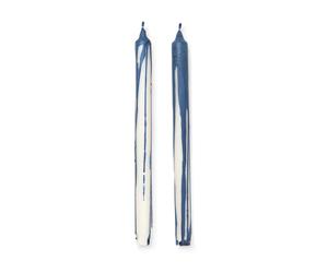 Ferm Living Bougie stéarine Dryp Lot de 2 Deep Blue