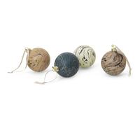 ferm LIVING Boule de Noël MARBRE 9 cm, set de 4 pc, verre, ferme LIVING