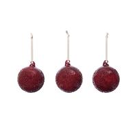 Ferm Living Boules de Noël Flurry. lot de 3 M. Picante Red
