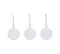 Ferm Living Boules de Noël Flurry. lot de 3 M. White