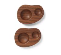 Ferm Living Coquetier Cairn Lot de 2 Dark brown
