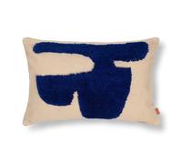 Ferm Living Coussin rectangulaire Lay 40x60 cm Sable / Bleu vif