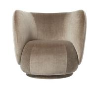 Ferm Living Fauteuil de salon Rico Devoré velvet-Flint grey