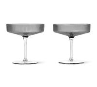 ferm LIVING Flûte à champagne RIPPLE 150 ml, set de 2 pc, gris, ferme LIVING