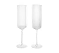 Ferm Living Flûtes à champagne Ripple 15 cl. 2 pièces Clear