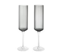 Ferm Living Flûtes à champagne Ripple 15 cl. 2 pièces Smoked Grey