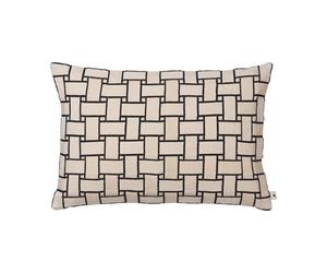 Ferm Living Housse de coussin Lattice Off-white-black. 40x60 cm