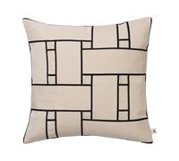 Ferm Living Housse de coussin Lattice Offset Off-white-black. 50x50 cm