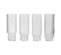 Ferm Living Lot de 4 Verres à long drink Ripple transparent